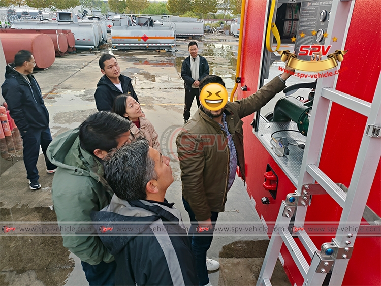 Clients Inspecting the Fire Truck in SPV Factory